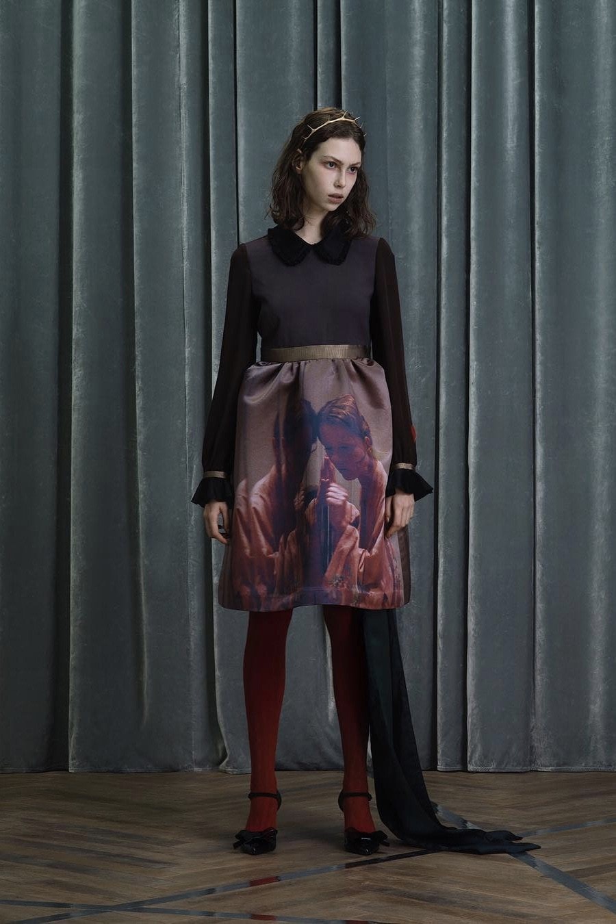 UNDERCOVER Fall Winter 2019 Collection Sweater Skirt Black Maroon