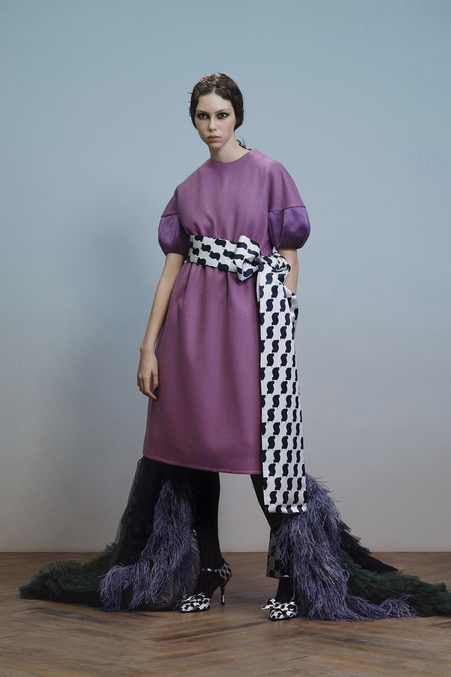 UNDERCOVER Fall Winter 2019 Collection Dress Purple White Black