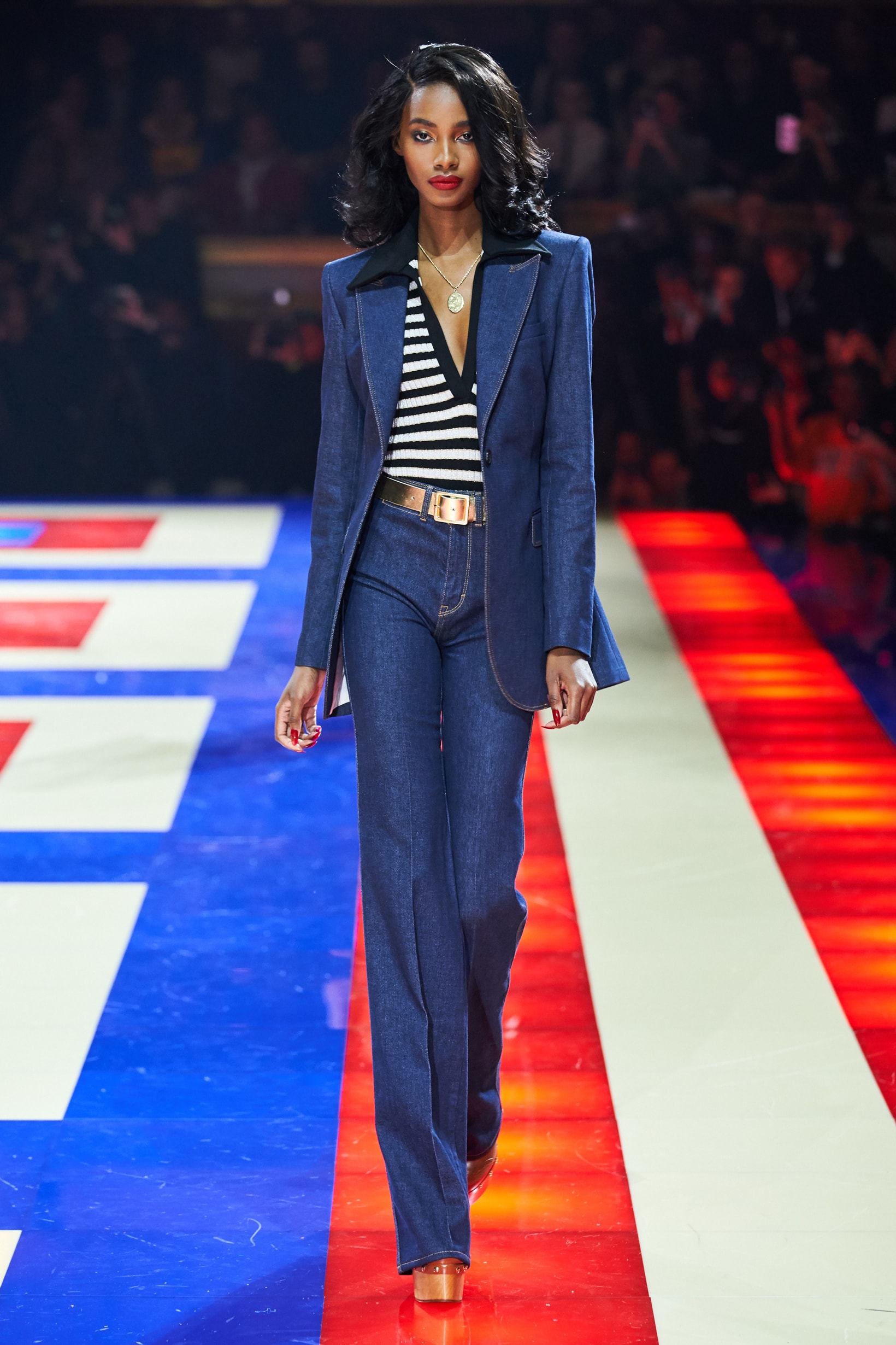 Tommy Hilfiger TommyNow Zendaya Spring 2019 Paris Fashion Week Show Collection Denim Suit Blue