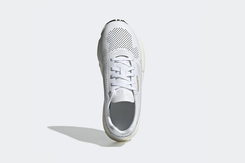 adidas falcon cloud white perforated upper details leather breathable sneaker spring