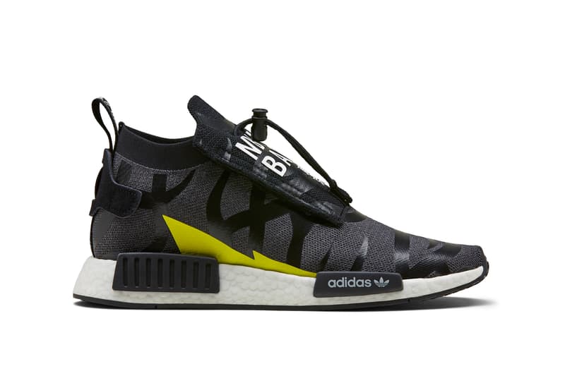 BAPE x Neighborhood x adidas Originals NMD STLT Black Grey Yellow