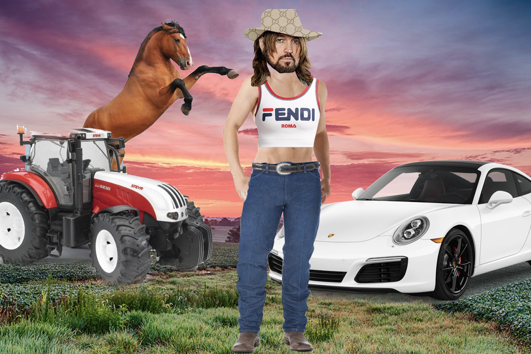Billy Ray Cyrus "Old Town Road" Get the Look Lil Nas X Gucci Fendi Wrangler Fashion Single Song 