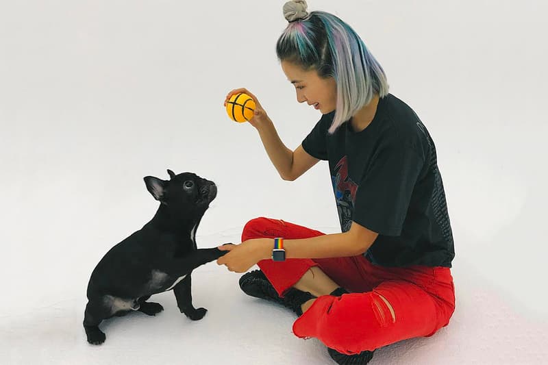Irene Kim Korean Celebrity Model Influencer Dog Pet Biggie Pet French Bulldog Black Ball Toy South Korea Seoul