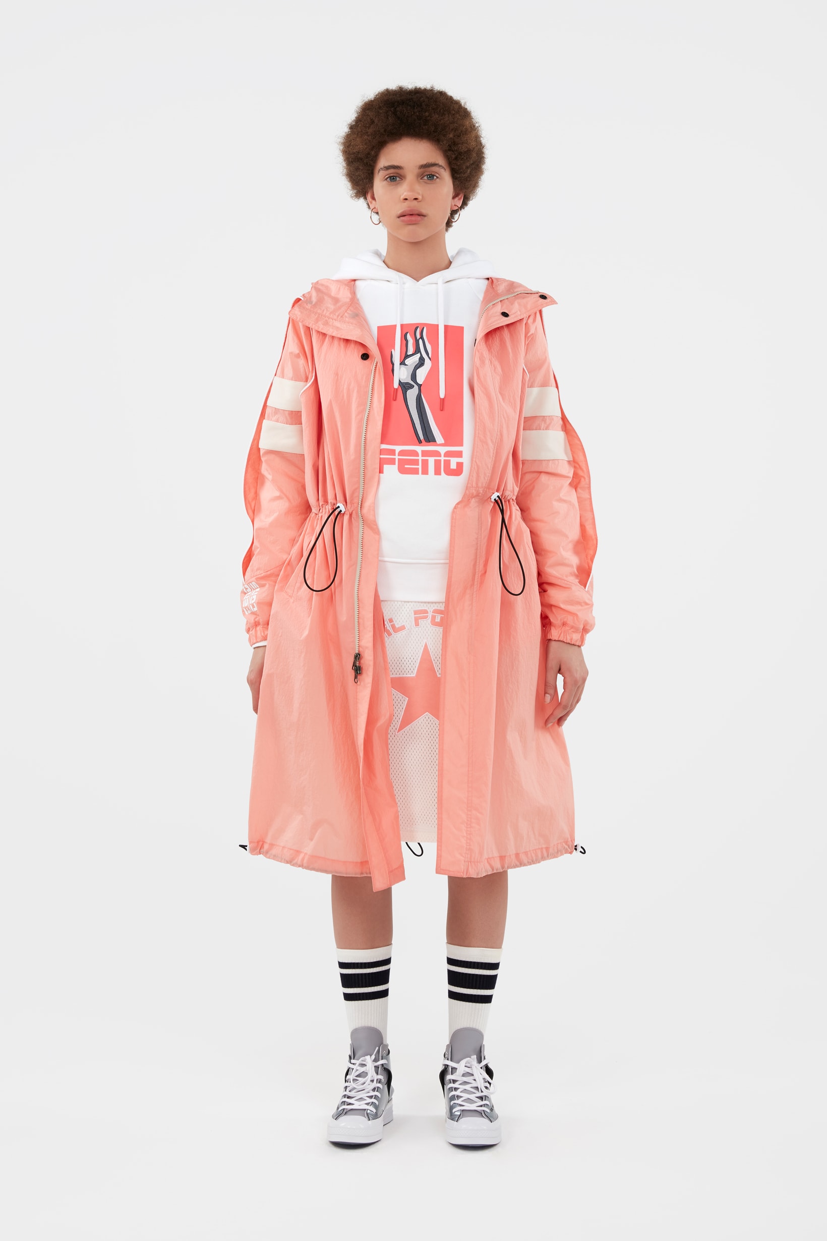 KOCHÉ x Faith Connexion x Feng Chen Wang x Converse Capsule Collection Jacket Pink Hoodie White