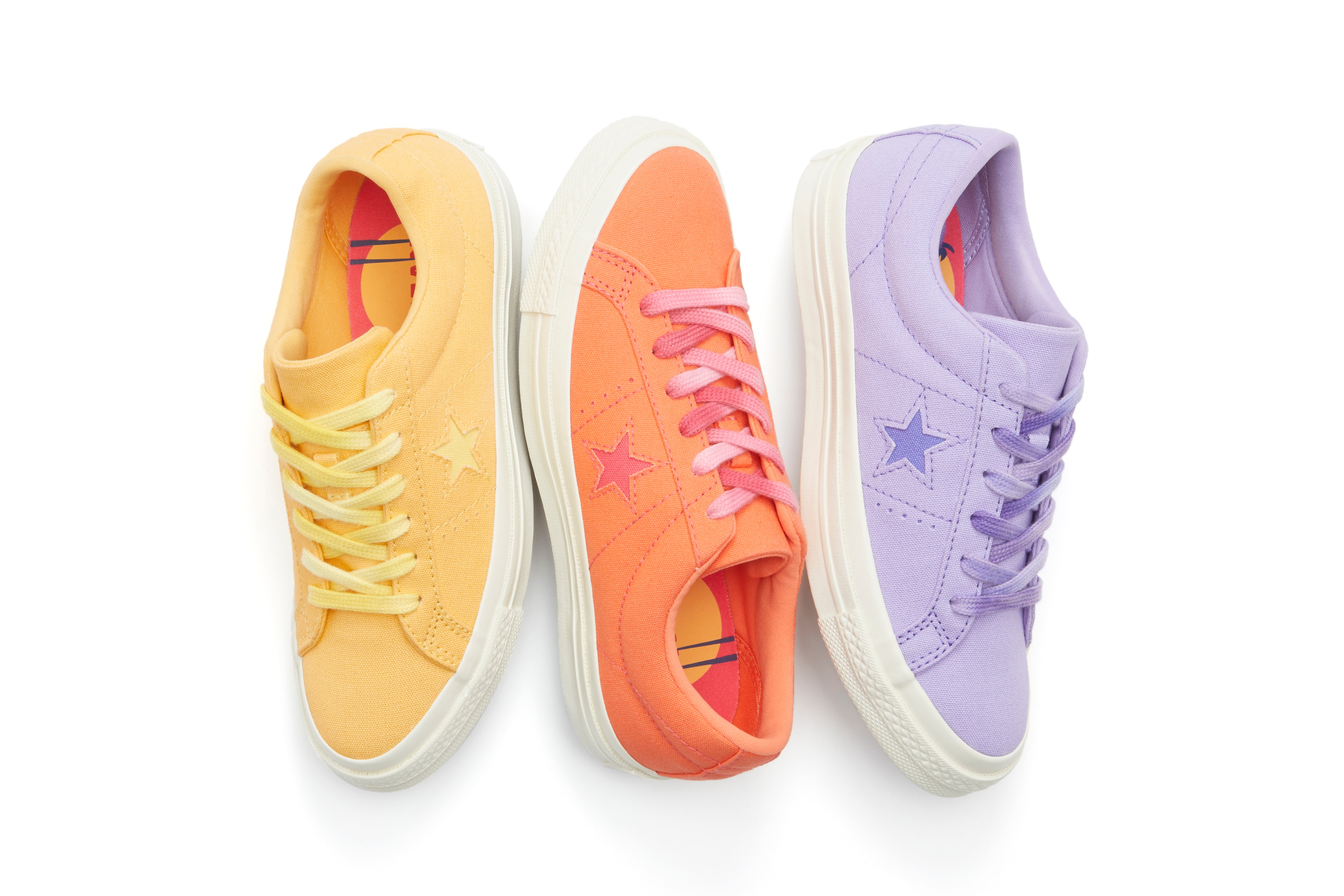 Converse One Star Spring/Summer Colorways Purple Yellow Orange Denim Blue Pastel Sneaker Shoe Footwear