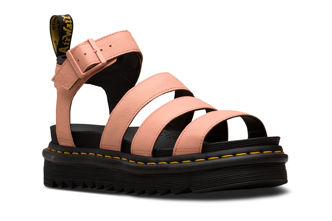 Dr. Martens Platform Living Coral Pastel Blue Yellow Gladiator Blaire Sandals Pantone color of the year 2019