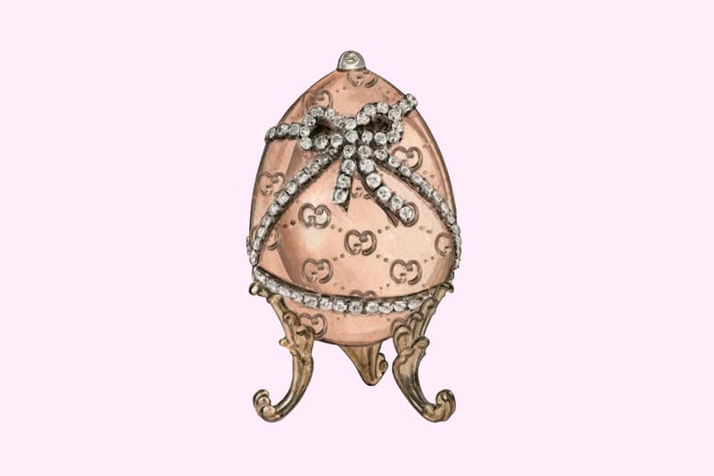 Easter eggs Faberge Egg Luxury Fashion Brand Monogram Logo Gucci Illustrations Dena Cooper