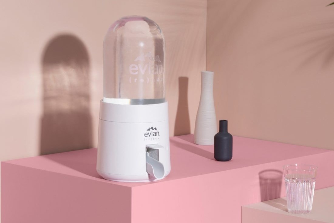 Virgil Abloh and Evian Launches Renew Water Dispenser Sustainable Tap Drink Initiative Creation