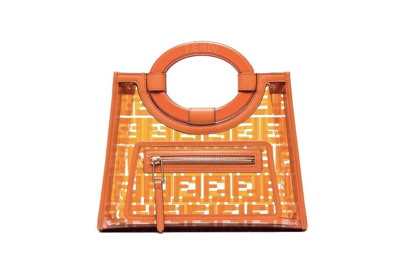 Fendi PVC Logo Monogram Bags in Orange FF Designer Purse Tote Bag Handle 