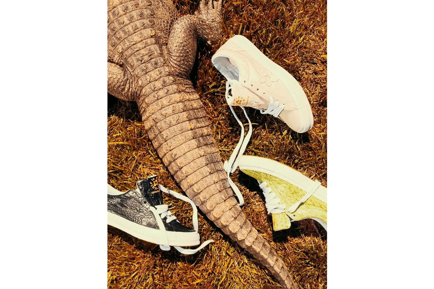 GOLF le FLEUR* x Converse Faux Skin Collection Lime Green Black White Beige