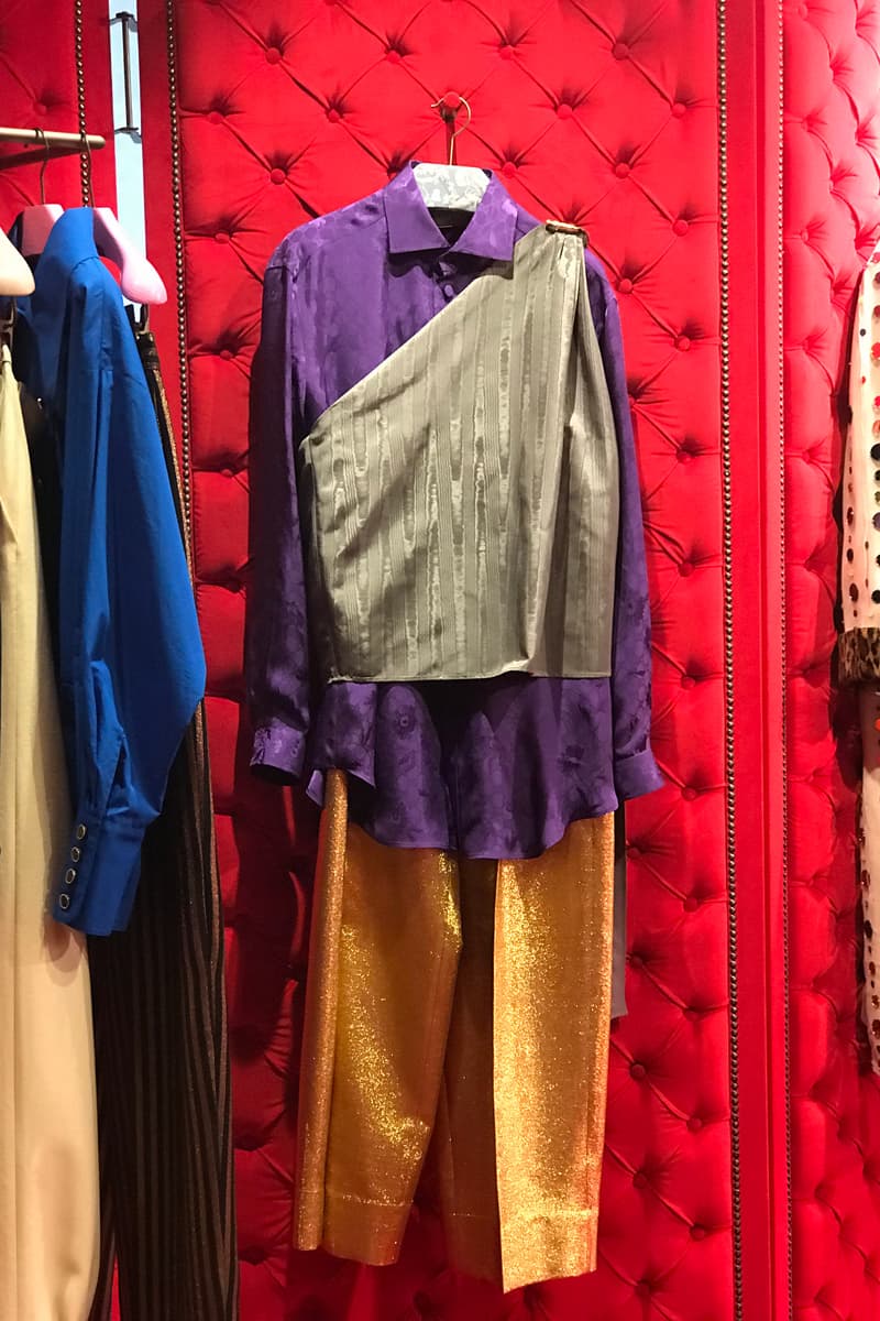 Gucci Fall Winter 2019 Collection Shirt Purple Grey Pants Yellow