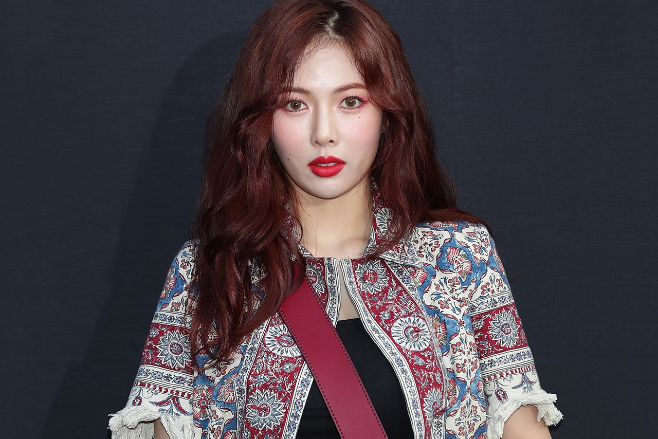 Hyuna K-Pop Singer Artist Red Lips Miss Dior Photocall P NATION 