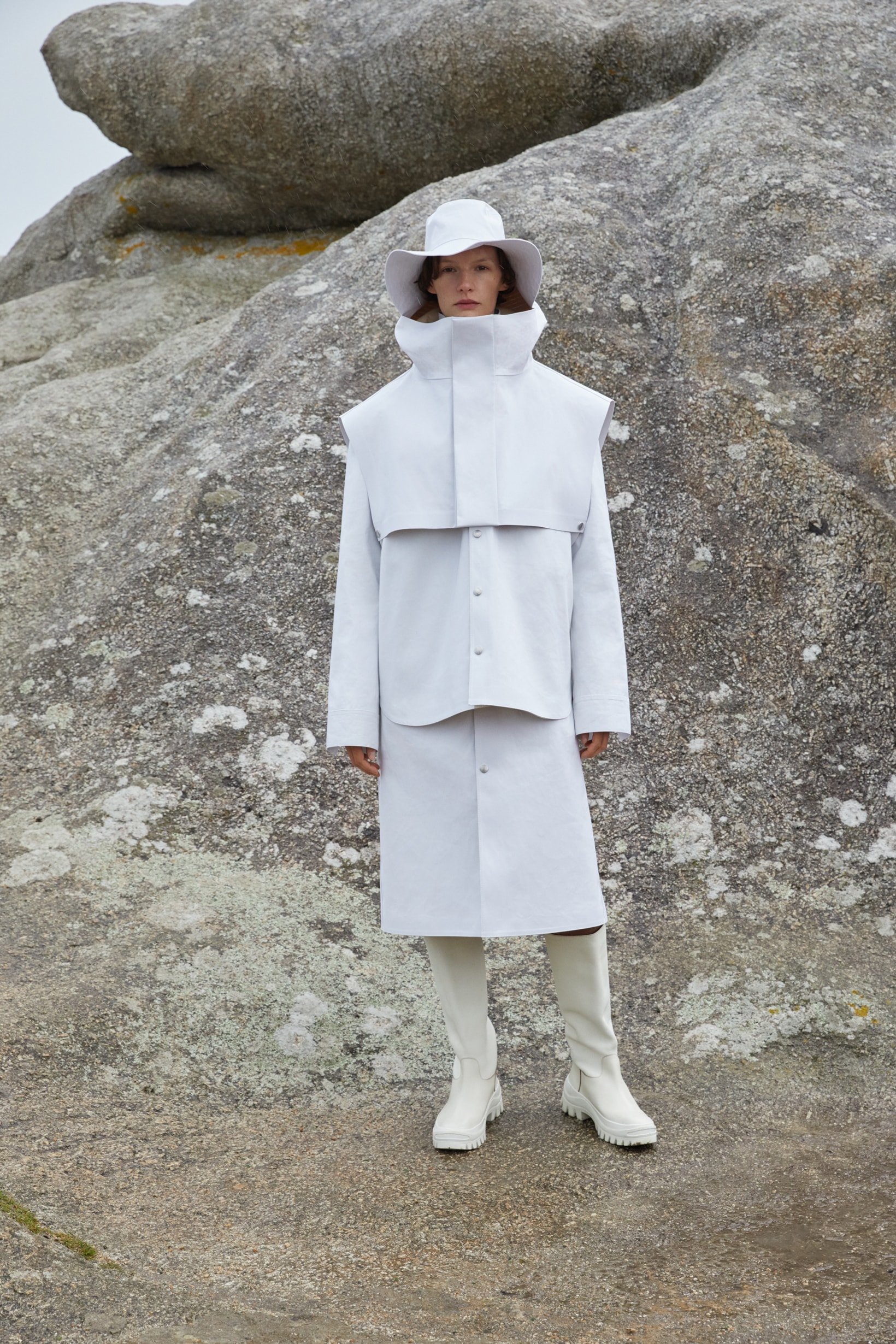 Jil Sander Plus Fall Winter 2019 Collection Jacket Skirt Hat White