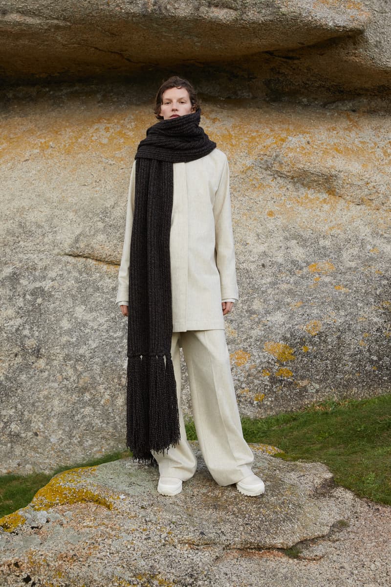 Jil Sander Plus Fall Winter 2019 Collection Jacket Pants Tan Scarf Black