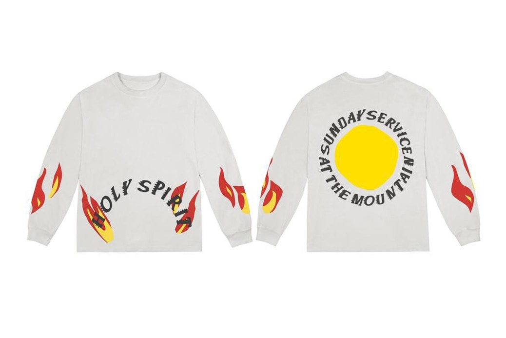 Kanye West Sunday Service Coachella 2019 Merch Sweatshirt White Fire Holy Spirit