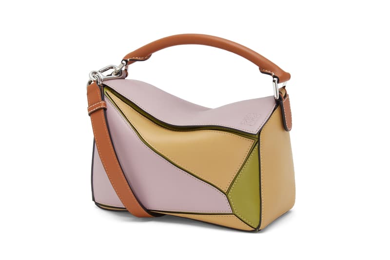 Loewe Paula Ibiza Summer 2019 Collection Puzzle Bag Purple Yellow Tan