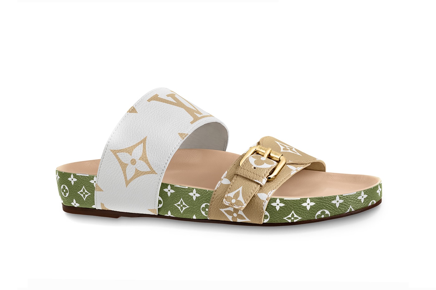 Louis Vuitton Bom Dia Sandal Green White