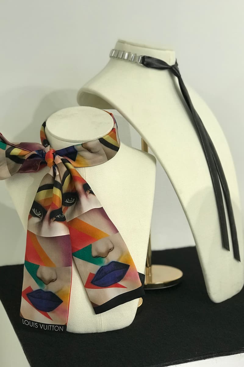 Louis Vuitton Fall Winter 2019 Closer Look Scarf Brown Red Orange Choker Black