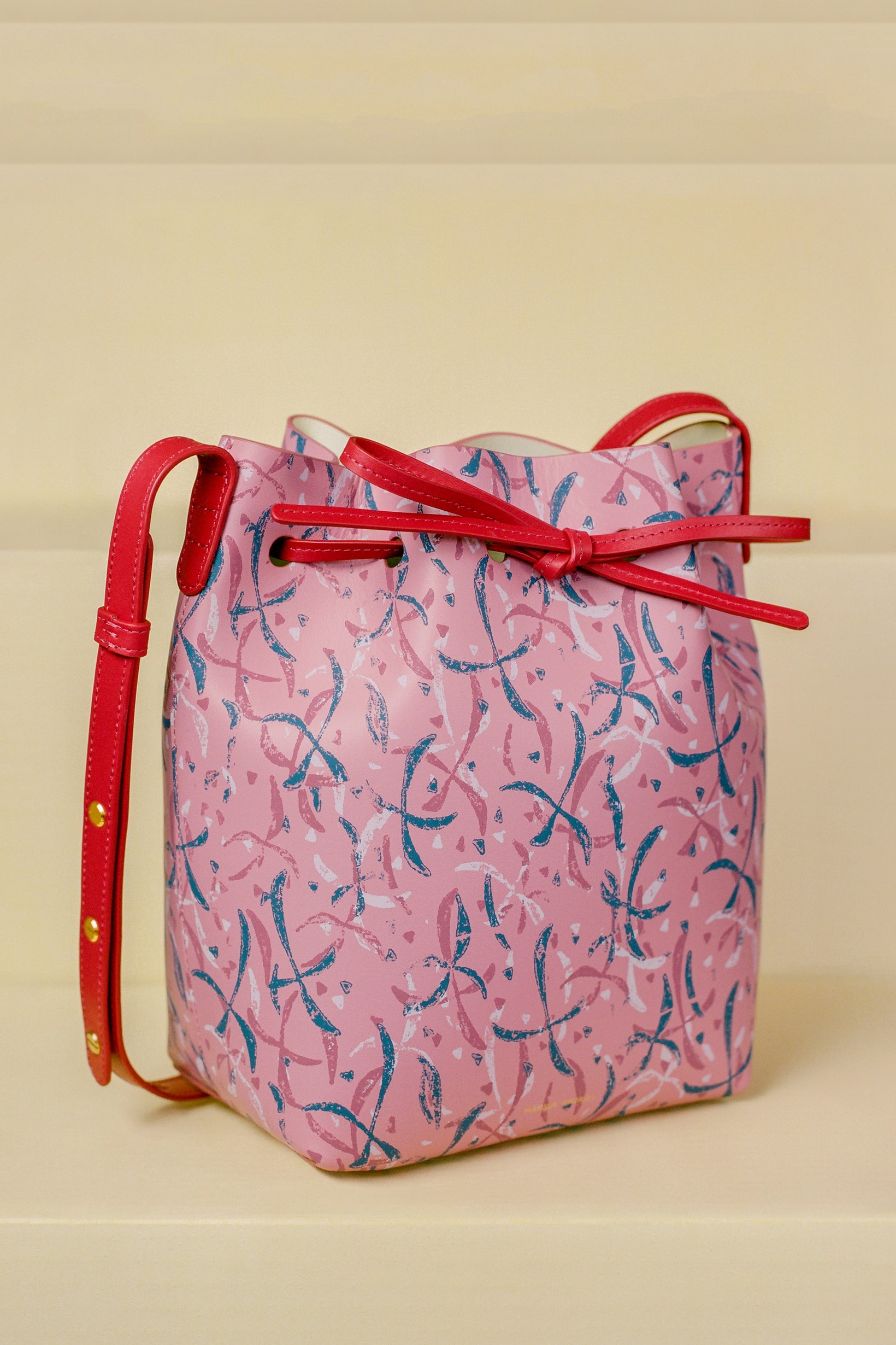 Marc Camille Chaimowicz x Mansur Gavriel Spring Summer 2019 Collection Mini Bucket Bag Pink Red