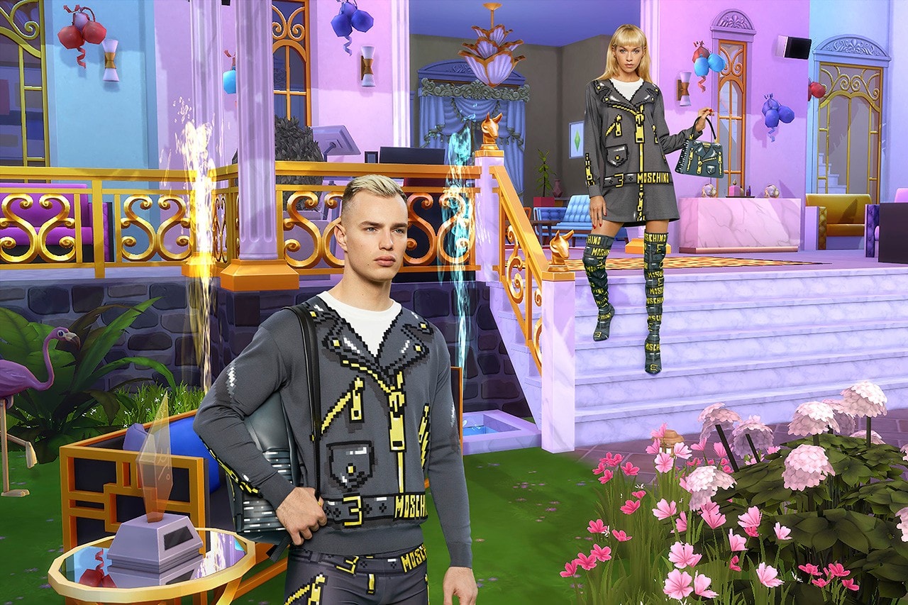 The Sims x Moschino Spring Summer 2019 Collection Jacket Boots Black