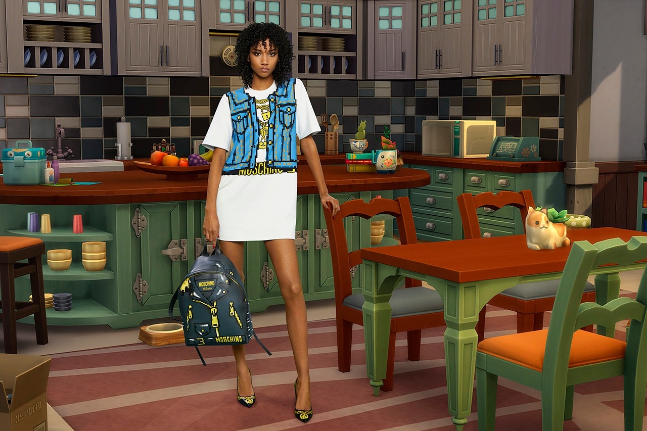 The Sims x Moschino Spring Summer 2019 Collection Top White Bag Black
