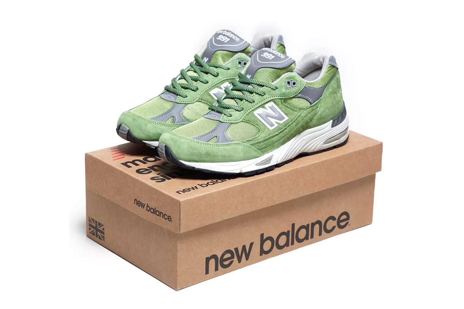 new balance green suede