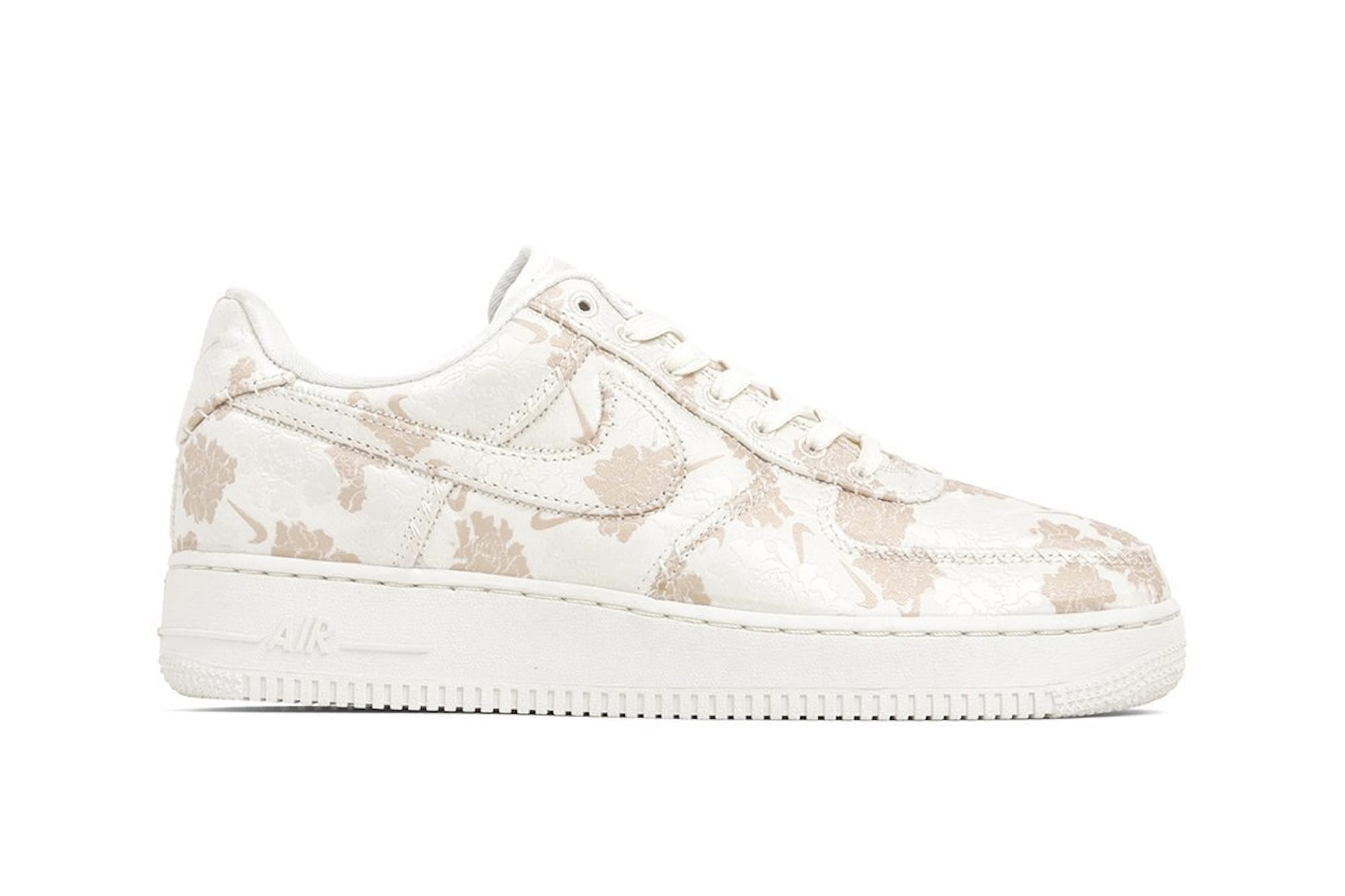 air force 1 low satin floral pale ivory