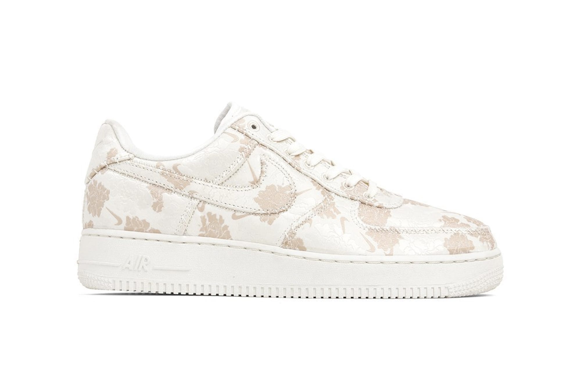air force 1 low satin floral pale ivory