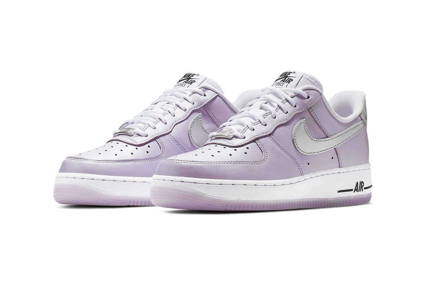Nike Air Force 1 Metallic Lilac Silver Oxygen Purple Sneakers Trainers