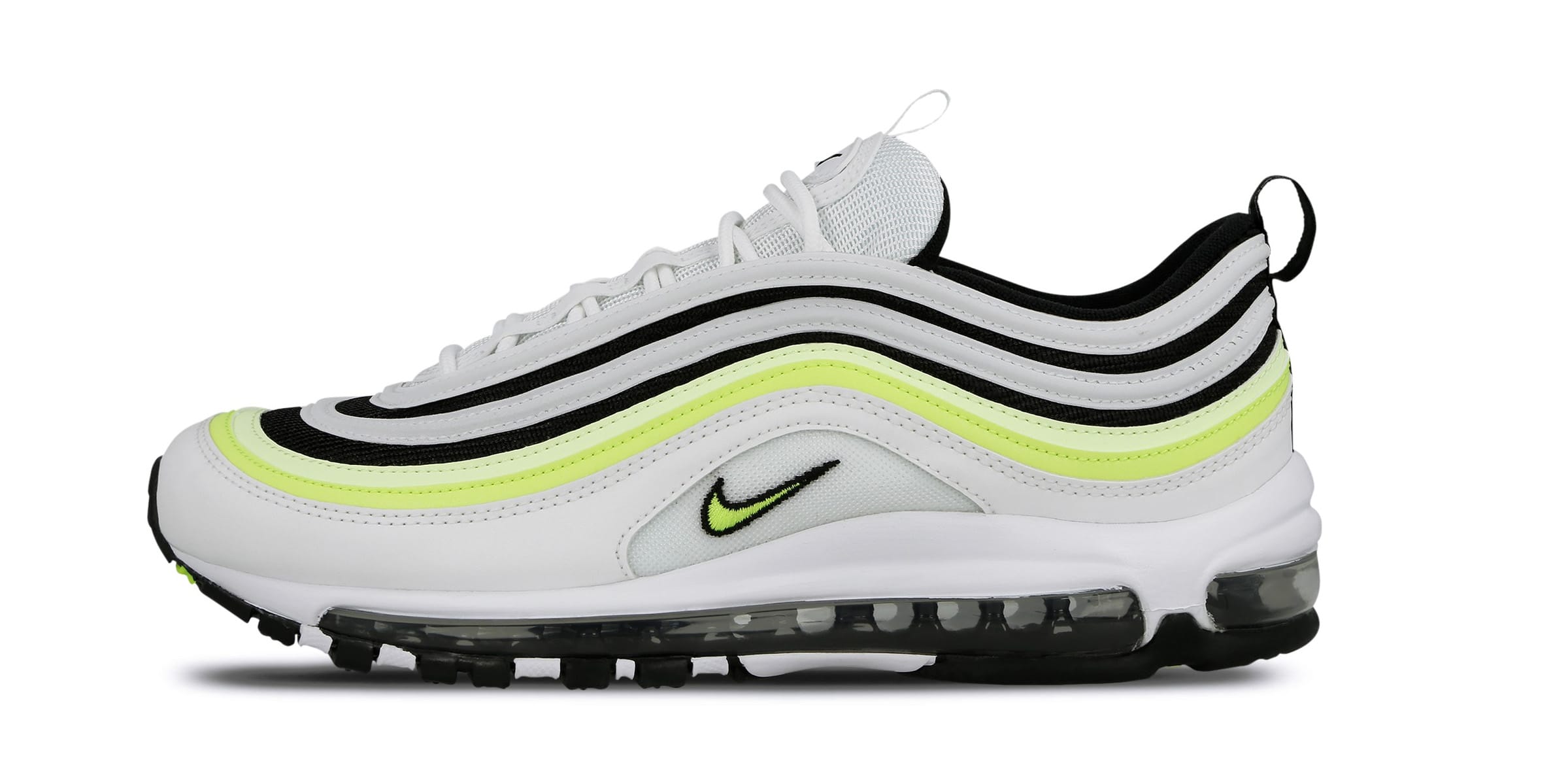 white and lime green air max 97