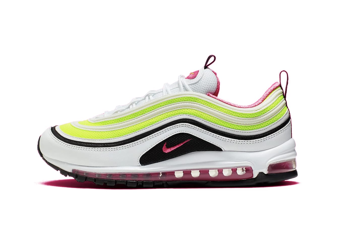 white green and pink air max 97
