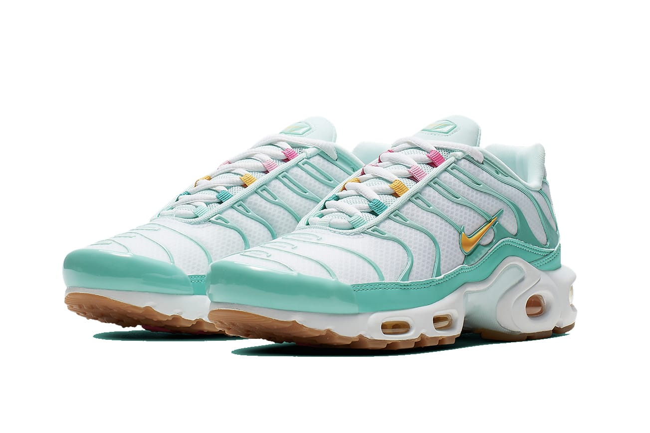 air max plus white pink and green