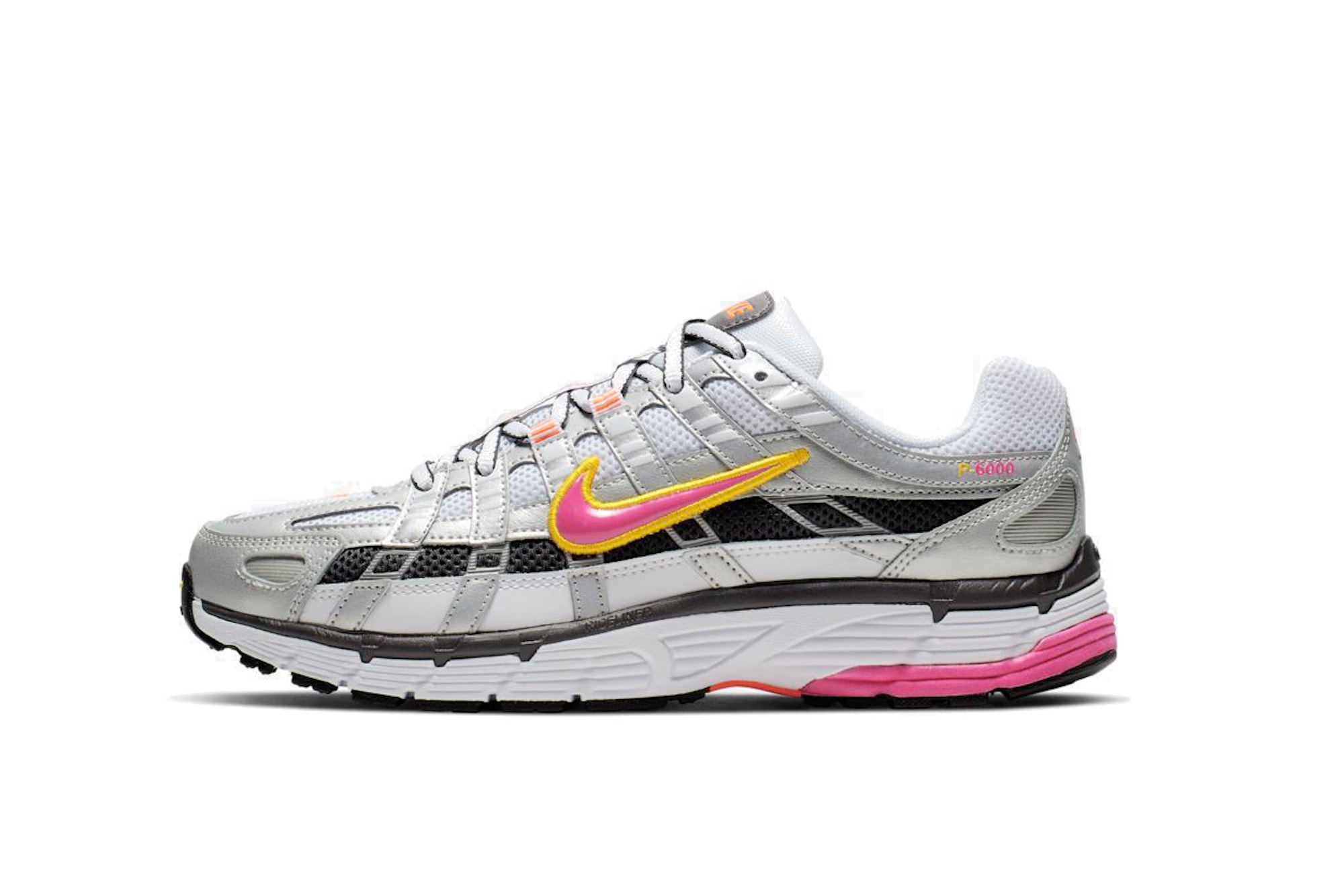 Nike P-6000 Fuchsia Pink and Navy Blue White Grey Dad Shoe Sneaker Trainer Chunky Retro Shoe
