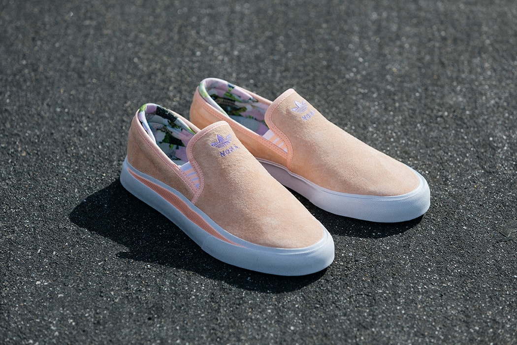 Nora Vasconcellos adidas Originals Sabalo Slip On Sneaker Living Coral Clear Orange Purple Floral Pro Skater 