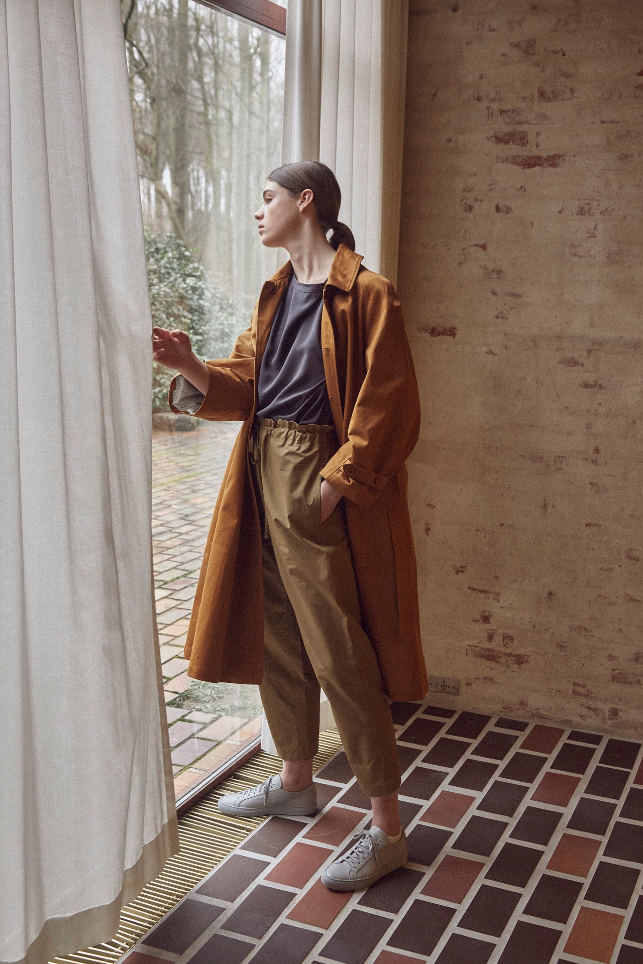 Norse Store Spring Summer 2019 Editorial Jacket Pants Brown Top Grey