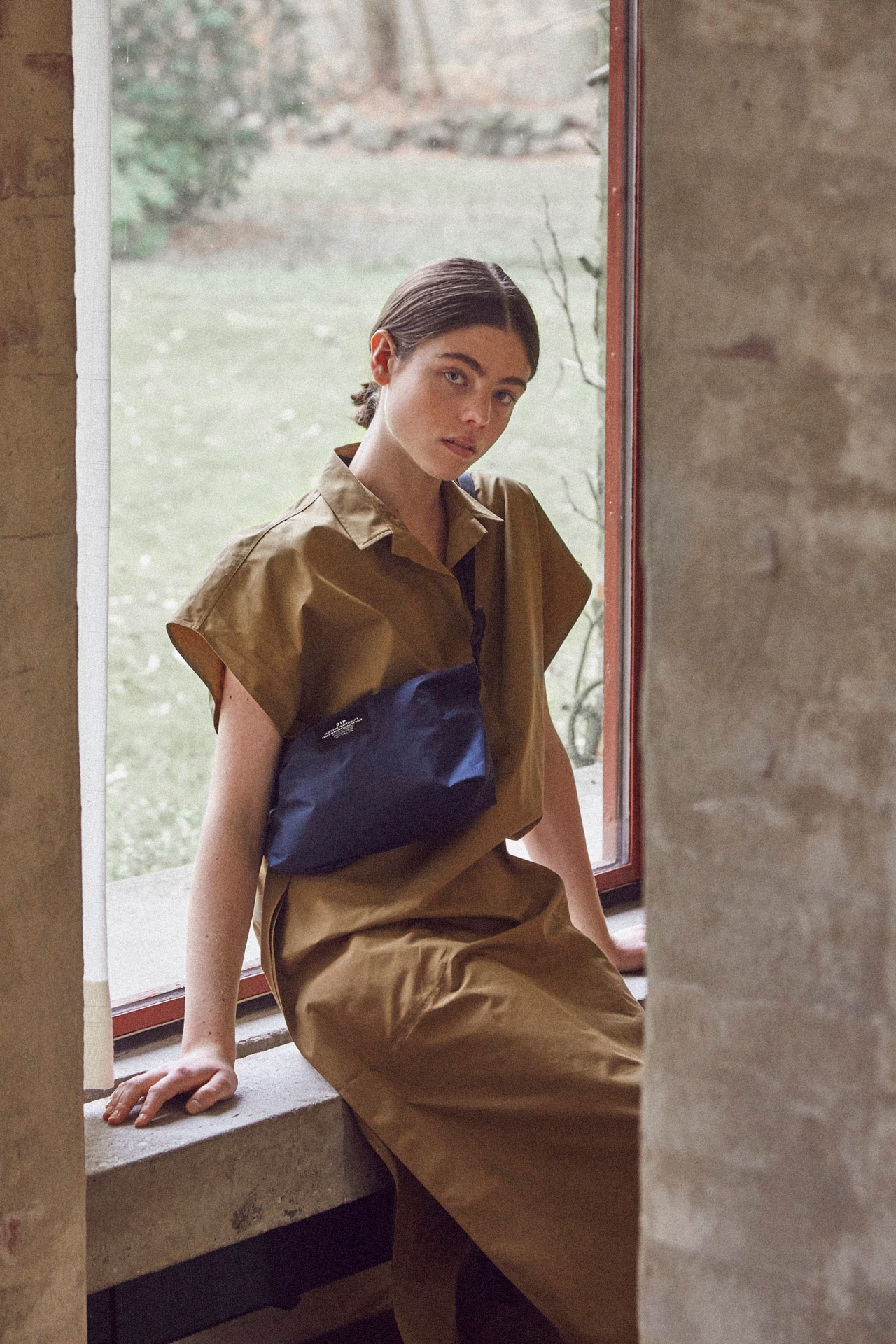 Norse Store Spring Summer 2019 Editorial Dress Brown Bag Blue