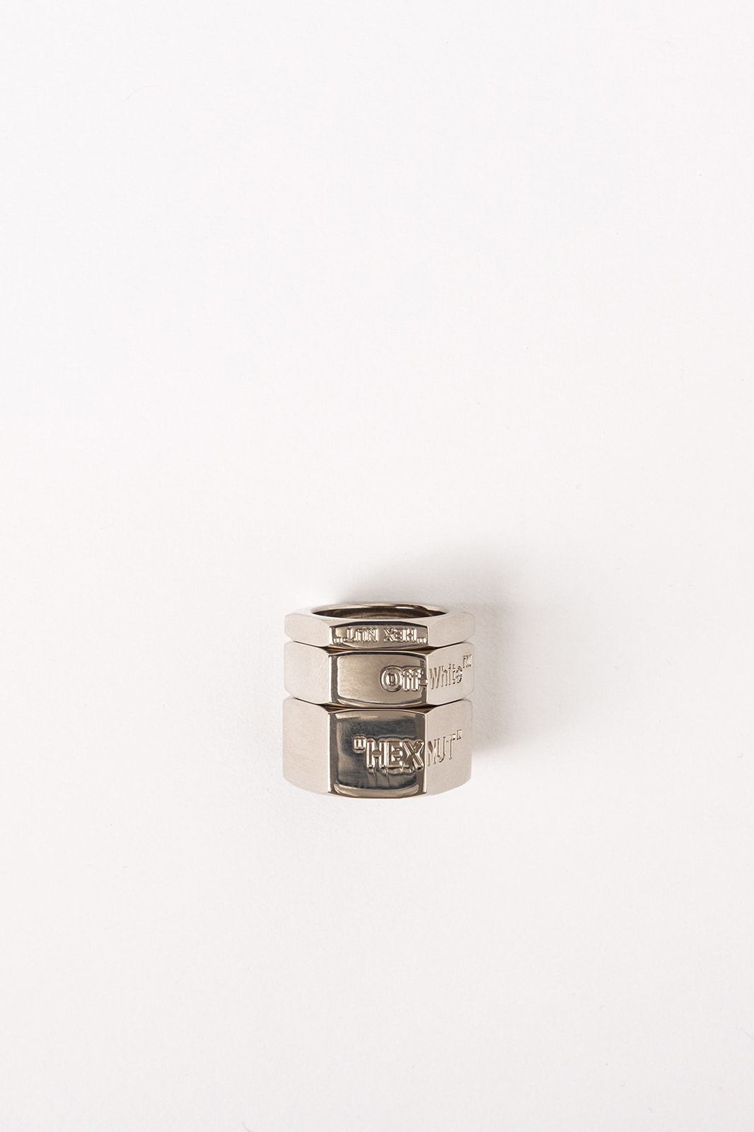 Off White Jewelry Collection Logo Rings Silver