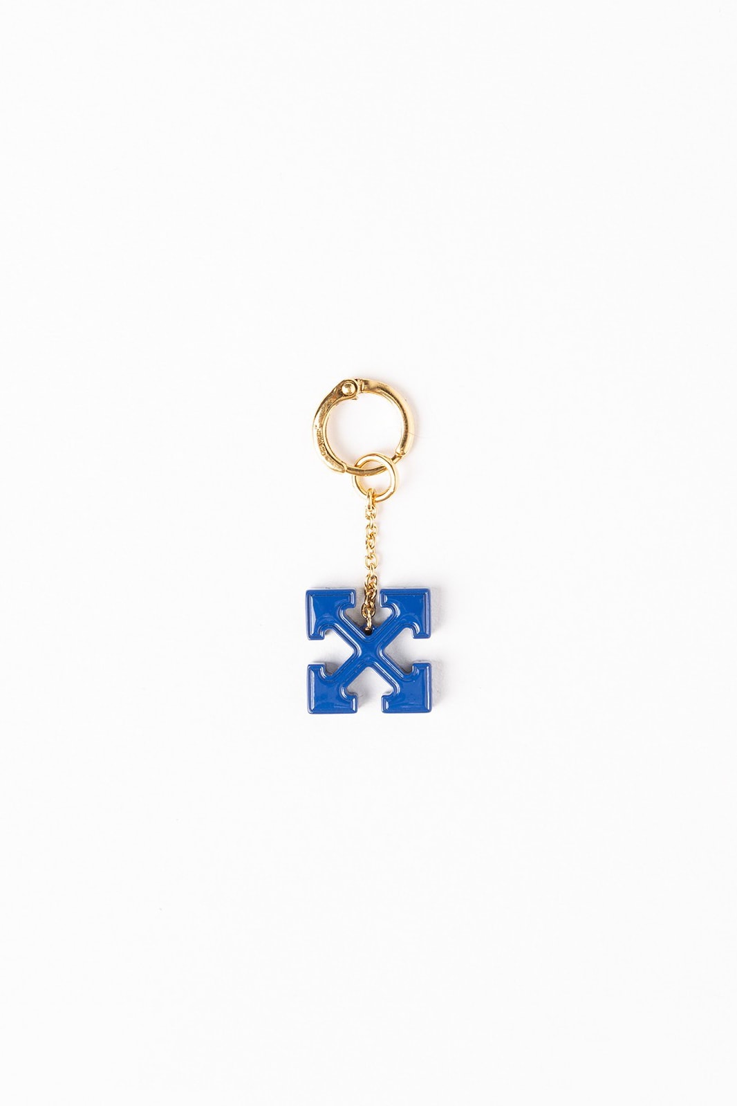Off White Jewelry Collection Arrows Keychain Gold Blue