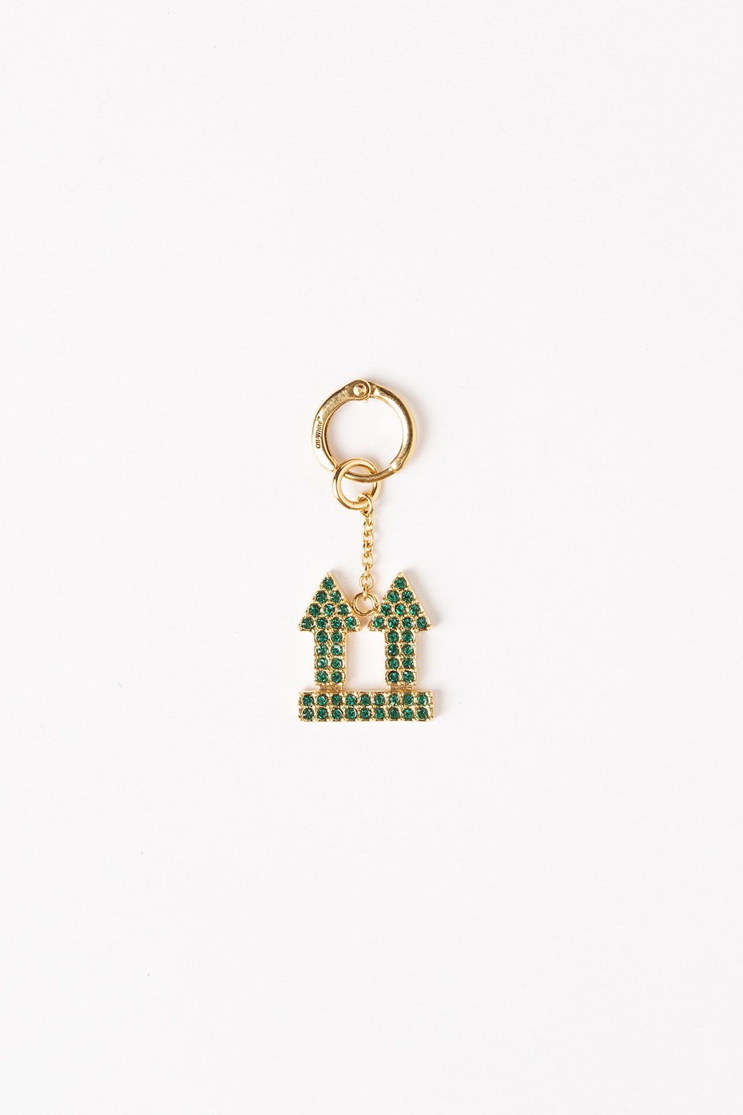 Off White Jewelry Collection Arrows Keychain Green Gold