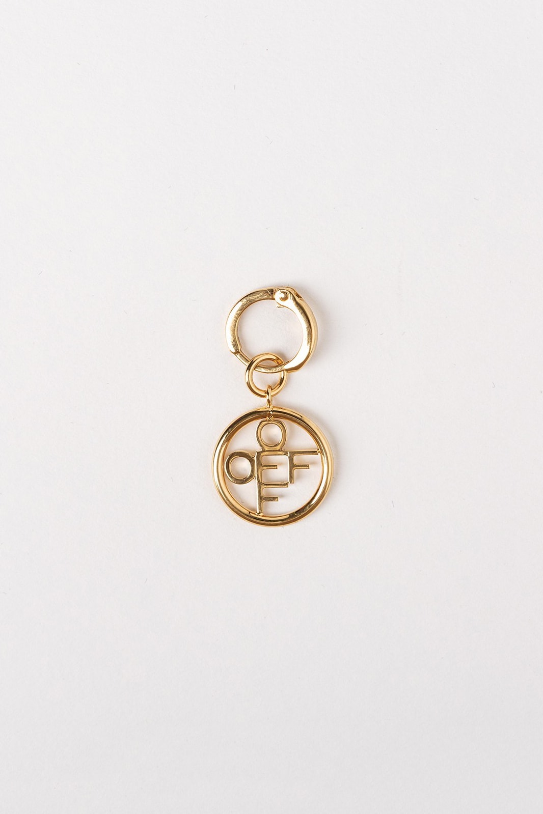Off White Jewelry Collection Logo Keychain Gold