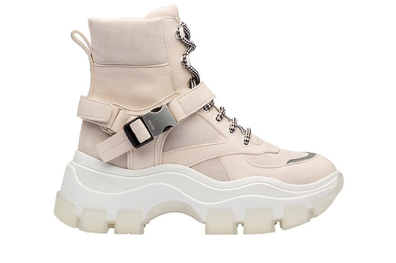 Prada Platform High Top Sneaker Cream