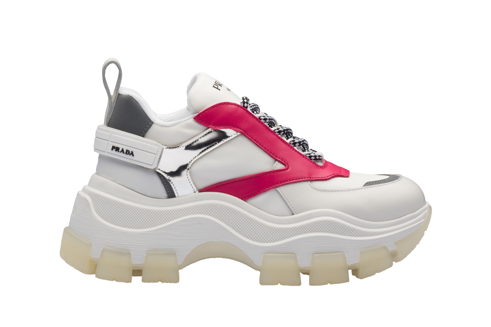 Prada Platform Sneaker White Pink