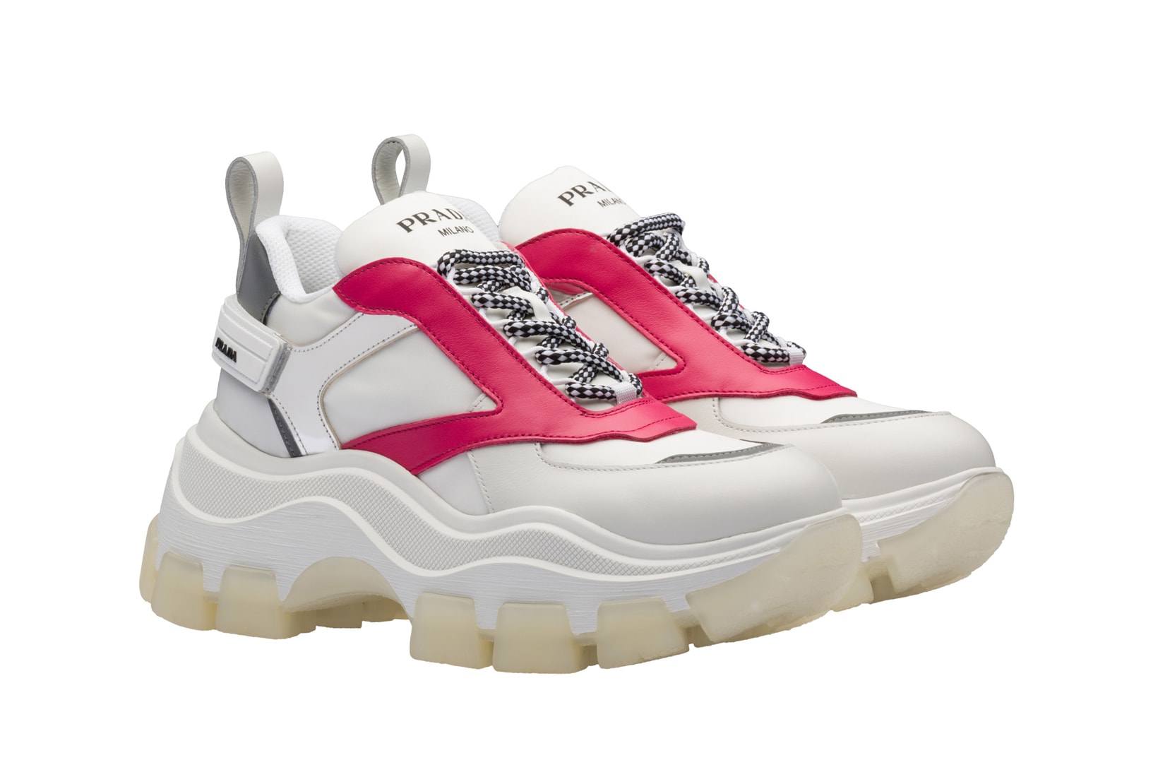Prada Platform Sneaker White Pink