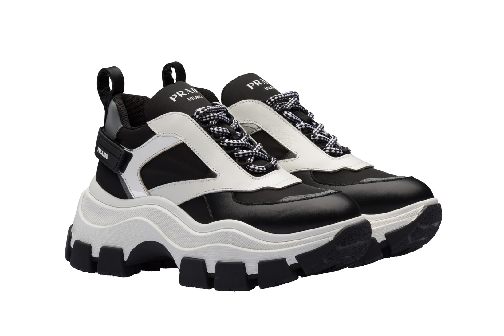 Prada Platform Sneaker Black White