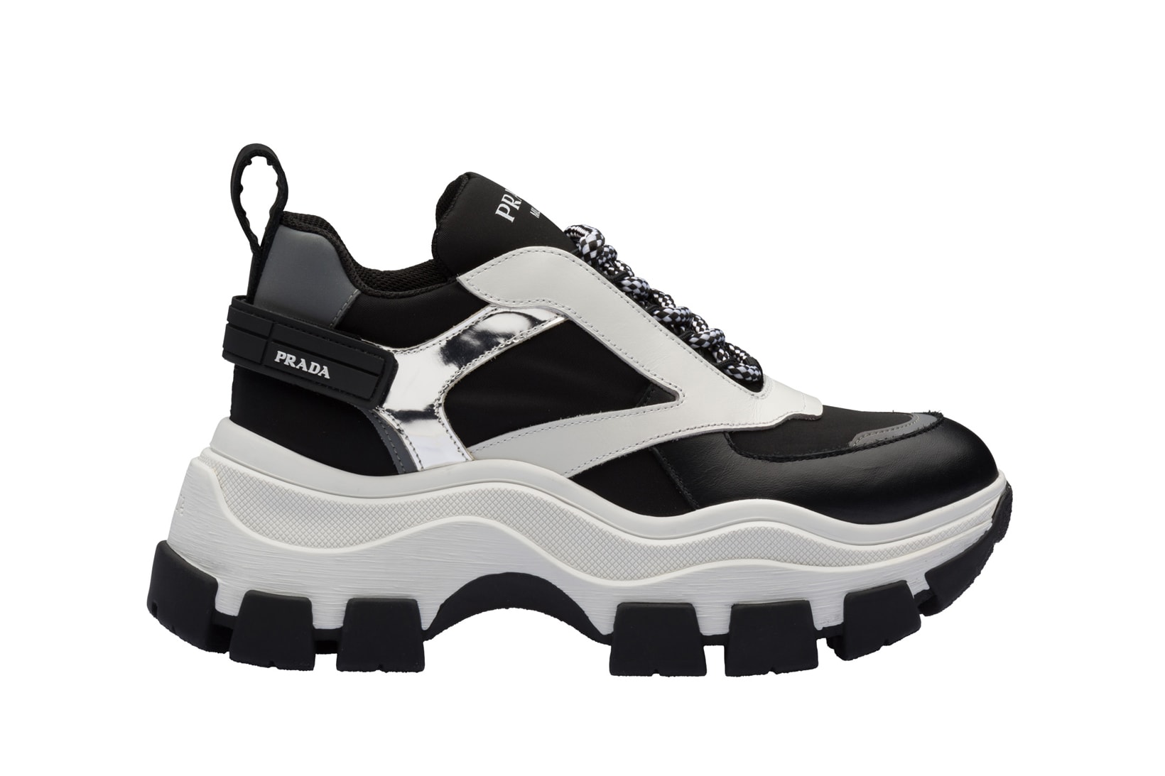 Prada Platform Sneaker Black White
