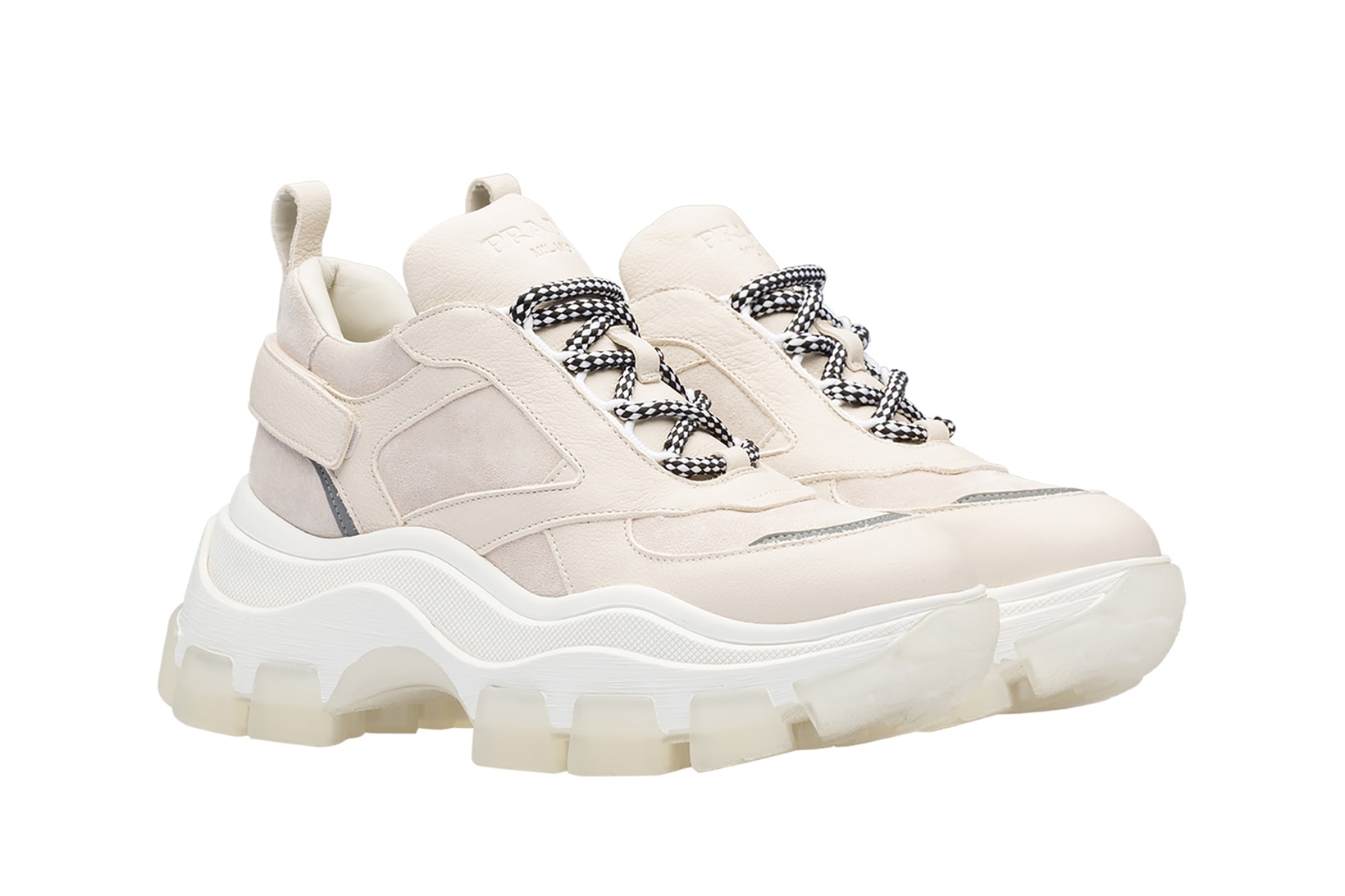 Prada Platform Sneaker Cream White