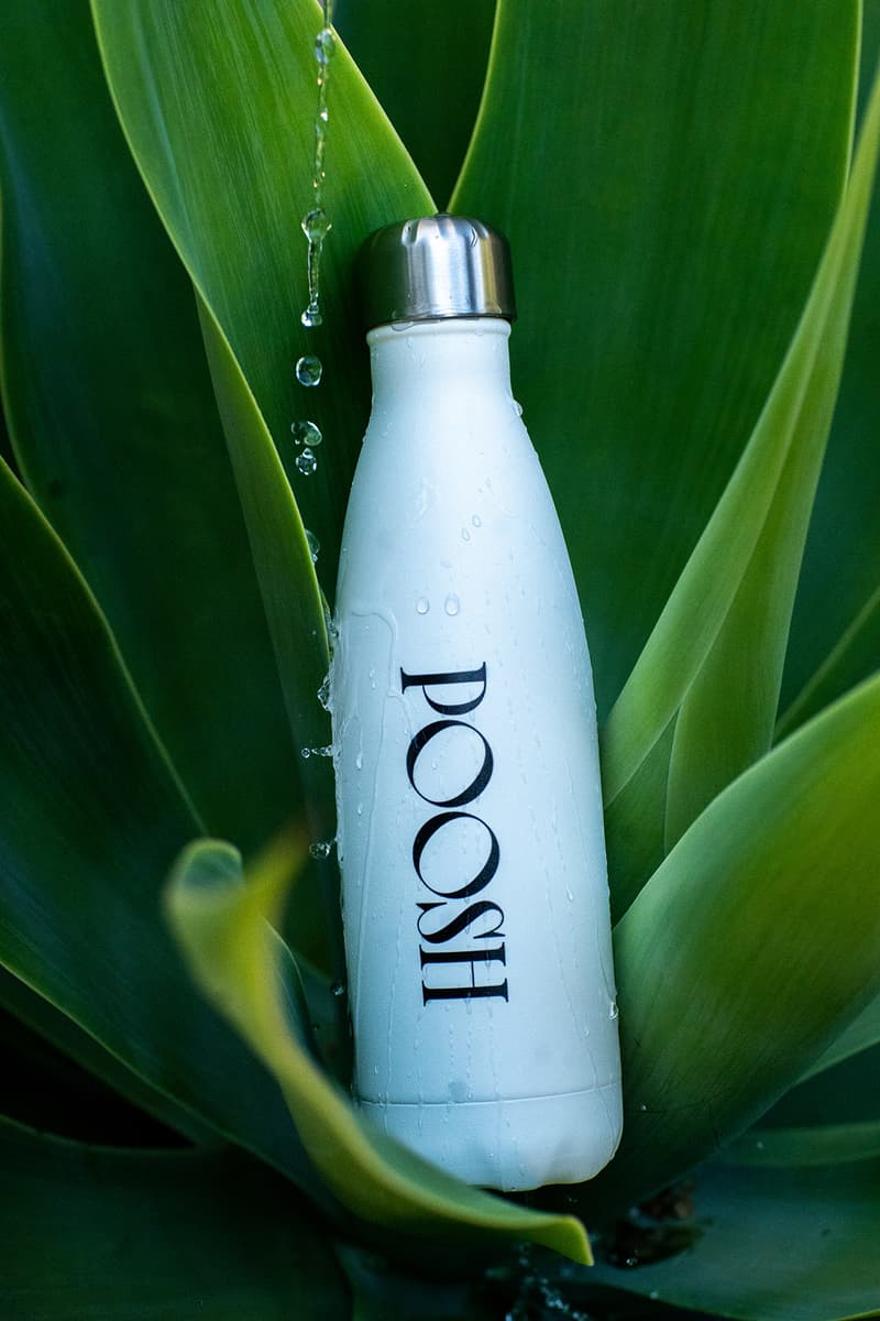 poosh kourtney kardashian bottle swell collaboration logo white reusable