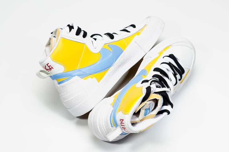 sacai Nike Blazer Yellow Baby Blue Release Info First Look