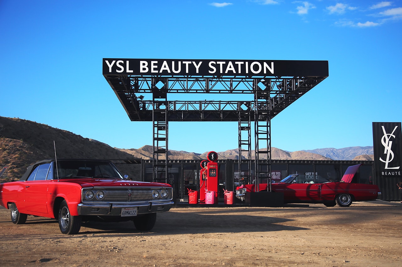 YSL Beauty Coachella Arts Music Festival 2019 Gas Station Pop-Up Shop Store Makeup Cosmetics Car