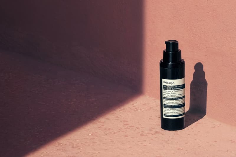 Aesop Avail Facial Lotion with Sunscreen SPF 25 Skincare Beauty Pink Wall Light Shadow